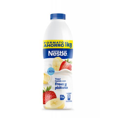 Receta de Yogur liquido de plátano y fresa - Comer y Rascar