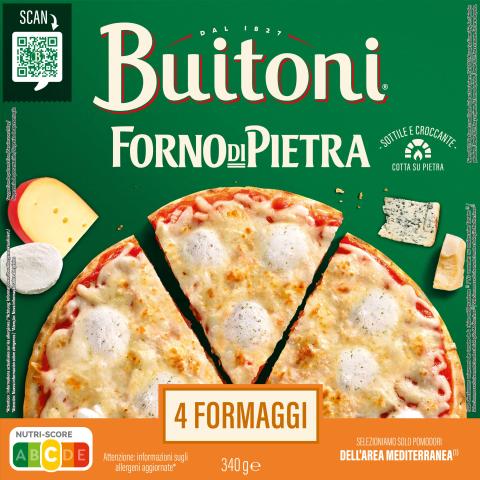 BUITONI Four à Pierre Pizza aux 4 fromages 2 +1 offerte 990g pas cher 